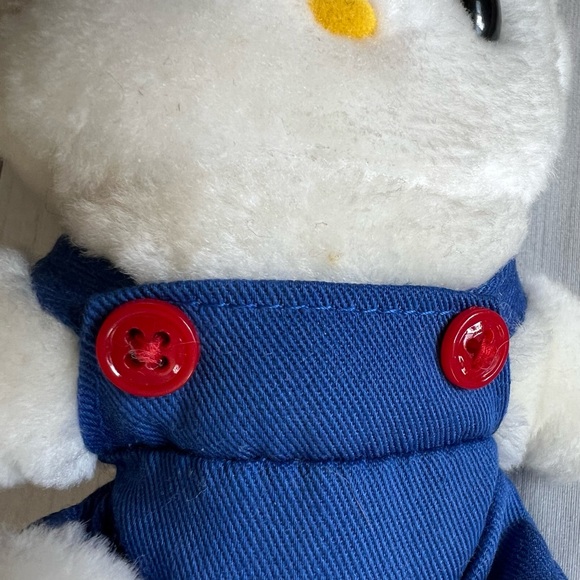 Vintage Hello Kitty 6 inch plush stuffed animal 1983 ‘83 blue overalls CBS toys - Picture 11 of 12